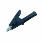 1 * Clip a coccodrillo in metallo con manico in plastica, nero, supporto connettore a banana da 4 mm