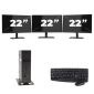 Atrust t176 USFF - Intel Atom x5-E8000 - 8GB RAM - 256GB SSD - Windows 11 + 3x 22 pollici Monitor