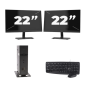 Atrust t176L USFF - Intel Atom x5-E8000 - 8GB RAM - 256GB SSD - Windows 11 + 2x 22 pollici Monitor