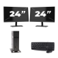 Atrust t176L USFF - Intel Atom x5-E8000 - 8GB RAM - 256GB SSD - Windows 11 + 2x 24 pollici Monitor