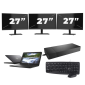 Dell Latitude 3310 - Intel Core i3 di ottava generazione - 13 pollici - 8 GB di RAM - SSD da 256 GB - Windows 11 Home + 3 monitor da 27 pollici