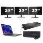 Dell Latitude 3440 - Intel Core i3 13ª generazione - 14 pollici - 16GB RAM - 256GB SSD - Windows 11 Home + 3x Monitor da 27 pollici