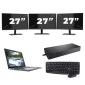 Dell Latitude 5410 - Intel Core i5-10e di decima generazione - 14 pollici - 8 GB di RAM - SSD da 256 GB - Windows 11 Home + 3 monitor da 27 pollici
