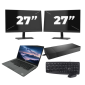 Dell Latitude 5411 - Intel Core i5-10e di decima generazione - 14 pollici - 8 GB di RAM - SSD da 256 GB - Windows 11 Home + 2 monitor da 27 pollici