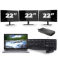 Dell Latitude 5411 - Intel Core i5-10a generazione - 14 pollici - 8 GB di RAM - SSD da 256 GB - Windows 11 + 3 monitor da 22 pollici