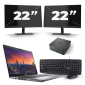Dell Precision 3550 - Intel Core i7-10a generazione - 15 pollici - 8 GB di RAM - SSD da 256 GB - Windows 11 + 2 monitor da 22 pollici