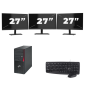 Fujitsu Esprimo P910 Micro Tower - Intel Core i3-3ª Generazione - 8GB RAM - 256GB SSD - Windows 10 + 3x Monitor da 27 pollici