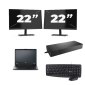 Fujitsu LIFEBOOK E5410 - Intel Core i5-10a generazione - 14 pollici - 8 GB di RAM - 256 GB SSD - Windows 11 Home + 2 monitor da 22 pollici