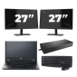 Fujitsu LIFEBOOK E5410 - Intel Core i5-10e di decima generazione - 14 pollici - 8 GB di RAM - SSD da 256 GB - Windows 11 Home + 2 monitor da 27 pollici