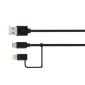 Cavo dati Goji 2 in 1 MFI Lightning e microUSB 1 m nero