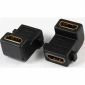 Adattatore HDMI F/F 90° placcato oro con 2 fori di montaggio