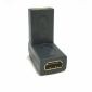 Adattatore HDMI femmina-femmina ad angolo retto 90-180 gradi, dorato
