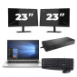 HP EliteBook 830 G7 - Intel Core i7-10a generazione - 13 pollici - 8 GB di RAM - 256 GB SSD - Windows 11 + 2 monitor da 23 pollici