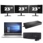 HP EliteBook 830 G7 - Intel Core i7-10a generazione - 13 pollici - 8 GB di RAM - 256 GB SSD - Windows 11 + 3 monitor da 23 pollici