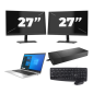 HP EliteBook 830 G8 - Intel Core i5 11ª generazione - 13 pollici - 16GB RAM - 256GB SSD - Windows 11 Home + 2x Monitor da 27 pollici