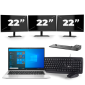 HP EliteBook 830 G8 - Intel Core i5 11ª generazione - 13 pollici - 16GB RAM - 256GB SSD - Windows 11 + 3x Monitor da 22 pollici