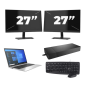 HP EliteBook 840 G8 - Intel Core i7 11ª generazione - 14 pollici - 16GB RAM - 256GB SSD - Windows 11 Home + 2x Monitor da 27 pollici