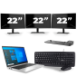 HP EliteBook 840 G8 - Intel Core i7 11ª generazione - 14 pollici - 16GB RAM - 256GB SSD - Windows 11 + 3x Monitor da 22 pollici