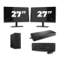 HP EliteDesk 800 G6 Tower - Intel Core i3-10a Generazione - 8GB RAM - 256GB SSD - Windows 11 + 2x monitor da 27 pollici