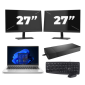 HP ProBook 440 G9 - Intel Core i3 12ª generazione - 14 pollici - 16GB RAM - 256GB SSD - Windows 11 Home + 2x Monitor da 27 pollici