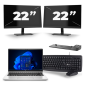 HP ProBook 640 G8 - Intel Core i5 11ª generazione - 14 pollici - 16GB RAM - 256GB SSD - Windows 11 + 2x Monitor da 22 pollici