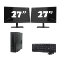 HP ProDesk 600 G2 USFF - Intel Core i5 6ª Generazione - 8GB RAM - 256GB SSD - Windows 11 + 2x Monitor da 27 pollici