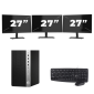 HP Prodesk 600 G5 Micro Tower - Intel Core i5 8a Generazione - 8GB RAM - 256GB SSD - Windows 11 + 3x Monitor da 27 pollici