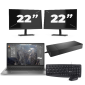 HP ZBook Firefly 15 G7 - Intel Core i7-10a generazione - 15 pollici - 8 GB di RAM - 256 GB SSD - Windows 11 + 2 monitor da 22 pollici