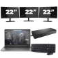 HP ZBook Firefly 15 G7 - Intel Core i7-10a generazione - 15 pollici - 8 GB di RAM - 256 GB SSD - Windows 11 + 3 monitor da 22 pollici
