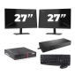 Lenovo ThinkCentre M700 USFF - Intel Core i3 6ª generazione - 8GB RAM - 256GB SSD - Windows 11 + 2x monitor da 27 pollici