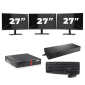 Lenovo ThinkCentre M700 USFF - Intel Core i3 6ª Generazione - 8GB RAM - 256GB SSD - Windows 11 + 3x Monitor da 27 pollici