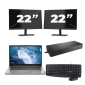 Lenovo ThinkPad T14 Gen 1 - AMD Ryzen 5 PRO 4650U - 14 pollici - 8 GB di RAM - SSD da 256 GB - Windows 11 Home + 2 monitor da 22 pollici