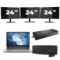 Lenovo ThinkPad T14 Gen 1 - AMD Ryzen 5 PRO 4650U - 14 pollici - 8 GB di RAM - SSD da 256 GB - Windows 11 Home + 3 monitor da 24 pollici
