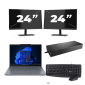 Lenovo ThinkPad X13 - AMD Ryzen 3 PRO 4450U - 13 pollice - 8GB RAM - 256GB SSD - Windows 11 Home + 2x 24 pollice Monitor