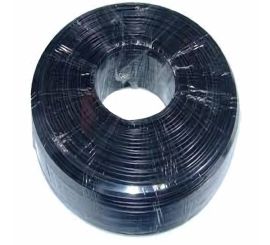 Cableexpert Cavo telefonico piatto nero, filo intrecciato, 100 metri