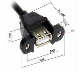 Cavo doppio USB tipo A femmina da 9 pin con montaggio a vite, 50 cm