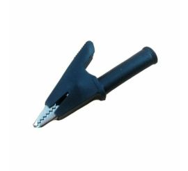 1 * Clip a coccodrillo in metallo con manico in plastica, nero, supporto connettore a banana da 4 mm
