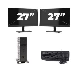 Atrust t176L USFF - Intel Atom x5-E8000 - 8GB RAM - 256GB SSD - Windows 11 + 2x 27 pollici Monitor
