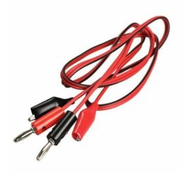 Cavo per test audio video con doppia clip a coccodrillo su connettore a banana, lunghezza 1 m, 1 coppia