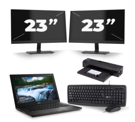 Dell Latitude 7490 - Intel Core i7-8a generazione - 14 pollici - 8 GB di RAM - SSD da 256 GB - Windows 11 + 2 monitor da 23 pollici