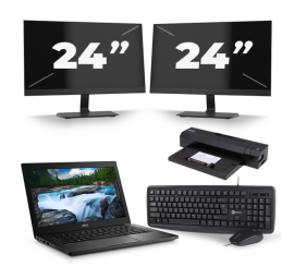 Dell Latitude 7490 - Intel Core i7-8a generazione - 14 pollici - 8 GB di RAM - SSD da 256 GB - Windows 11 + 2 monitor da 24 pollici