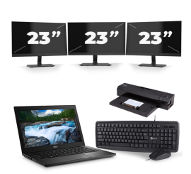 Dell Latitude 7490 - Intel Core i7-8a generazione - 14 pollici - 8 GB di RAM - SSD da 256 GB - Windows 11 + 3 monitor da 23 pollici