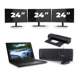 Dell Latitude 7490 - Intel Core i7-8a generazione - 14 pollici - 8 GB di RAM - SSD da 256 GB - Windows 11 + 3 monitor da 24 pollici