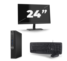 Dell OptiPlex 3070 Micro USFF - Intel Core i3-9ª generazione - 8GB RAM - 256GB SSD - Windows 11 + 1x 24 inch Monitor