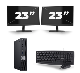 Dell Optiplex 7070 Micro USFF - Intel Core i5-9a generazione - 8 GB di RAM - SSD da 256 GB - Windows 11 + 2 monitor da 23 pollici