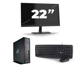 Fujitsu Esprimo Q556/2 USFF - Intel Core i5-7a generazione - 8GB RAM - 256GB SSD - Windows 11 + 1x Monitor 22 pollici