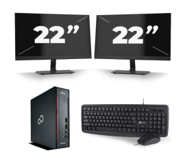 Fujitsu Esprimo Q556/2 USFF - Intel Core i5-7a generazione - 8GB RAM - 256GB SSD - Windows 11 + 2x Monitor 22 pollici