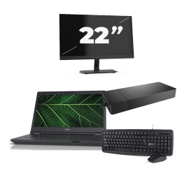 Fujitsu LIFEBOOK E5411 - Intel Core i5 11ª generazione - 14 pollici - 16GB RAM - 256GB SSD - Windows 11 Home + 1x Monitor da 22 pollici