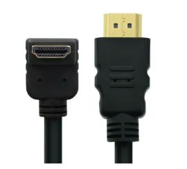 Cavo HDMI v2.0a angolato a 90°, uscita, dorato, M/M, 1,8 m
