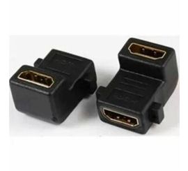Adattatore HDMI F/F 90° placcato oro con 2 fori di montaggio